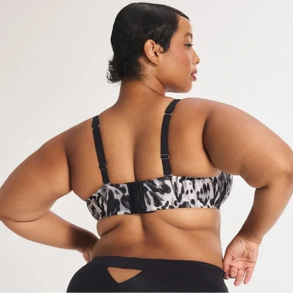 Savage X Fenty Black and Gray Animal Print Bralette - Picture 2 of 2